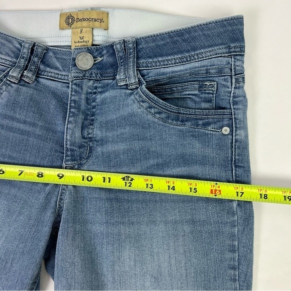 Democracy “Ab” Technology Women’s Jeans Sz 10 Blue 2” Elastic Waist Flaw/Pucker - Picture 9 of 14